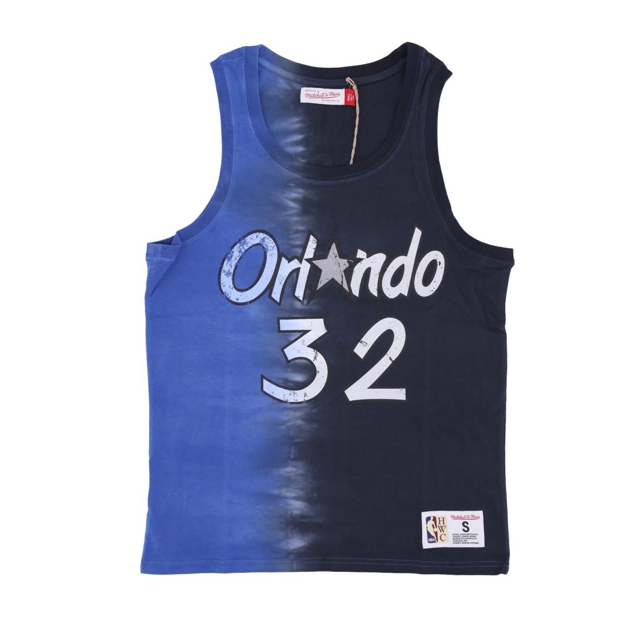 MITCHELL & NESS NBA VERTICAL TIE DYE TANK HARDWOOD CLASSICS NO 32 SHAQUILLE O&#039;NEAL ORLMAG TTNK3206-OMAYYSONRYBK