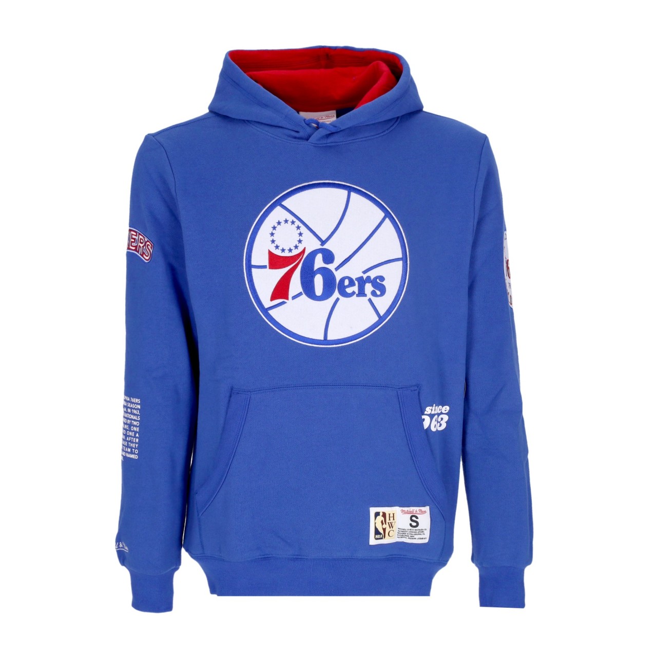 MITCHELL & NESS NBA TEAM ORIGINS FLEECE HOODIE HARDWOOD CLASSICS PHI76E FPHD4849-P76YYPPPROYA