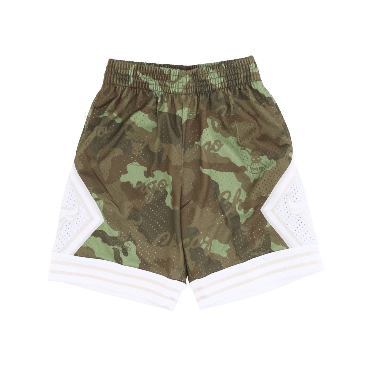 MITCHELL & NESS NBA GHOST GREEN CAMO SWINGMAN SHORTS HARDWOOD CLASSICS CHIBUL SMSH4363-CBU97PPPCMGR