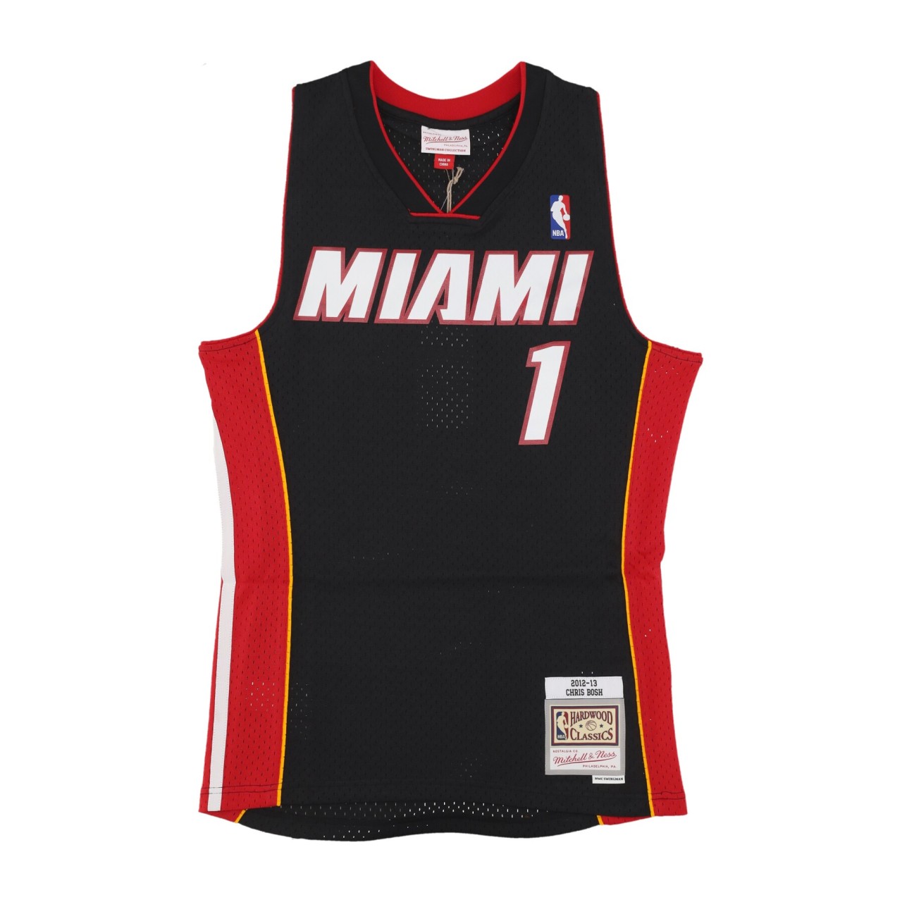 MITCHELL & NESS NBA BLACK JERSEY 2012 NO 1 CHRIS BOSH MIAHEA SMJY6133-MHE12CBOBLCK