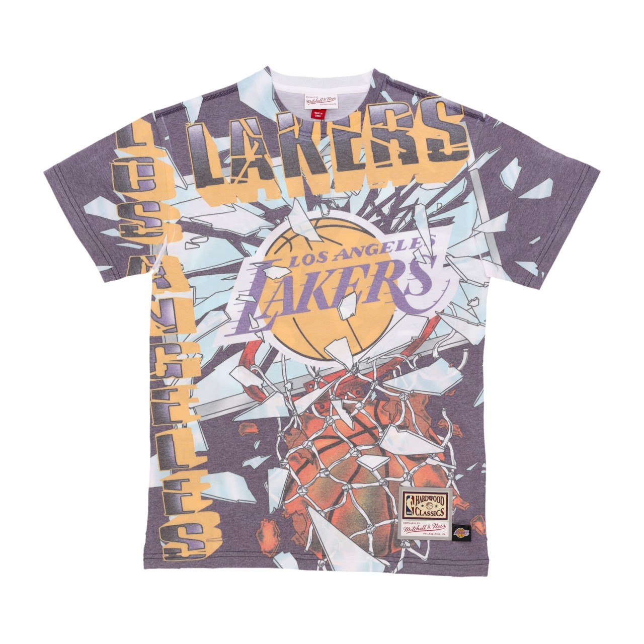 MITCHELL & NESS NBA BIG FACE 6.0 TEE HARDWOOD CLASSICS LOSLAK SSTE5204-LALYYPPPPURP