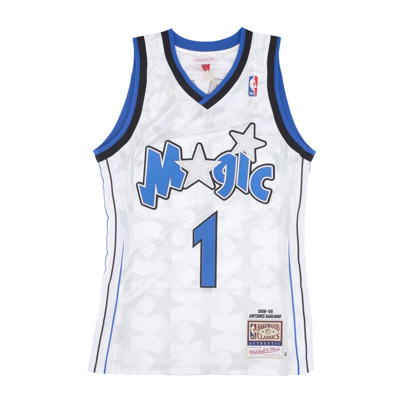 MITCHELL & NESS NBA HOME JERSEY 1998 NO 1 ANFERNEE HARDAWAY ORLMAG AJY45686-OMA98AHAWHIT