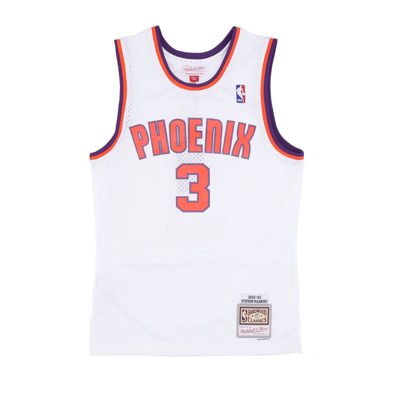 MITCHELL & NESS NBA ALTERNATE JERSEY HARDWOOD CLASSICS NO 3 STEPHON MARBURY 2002-03 PHOSUN SMJY4445-PSU02SMBWHIT