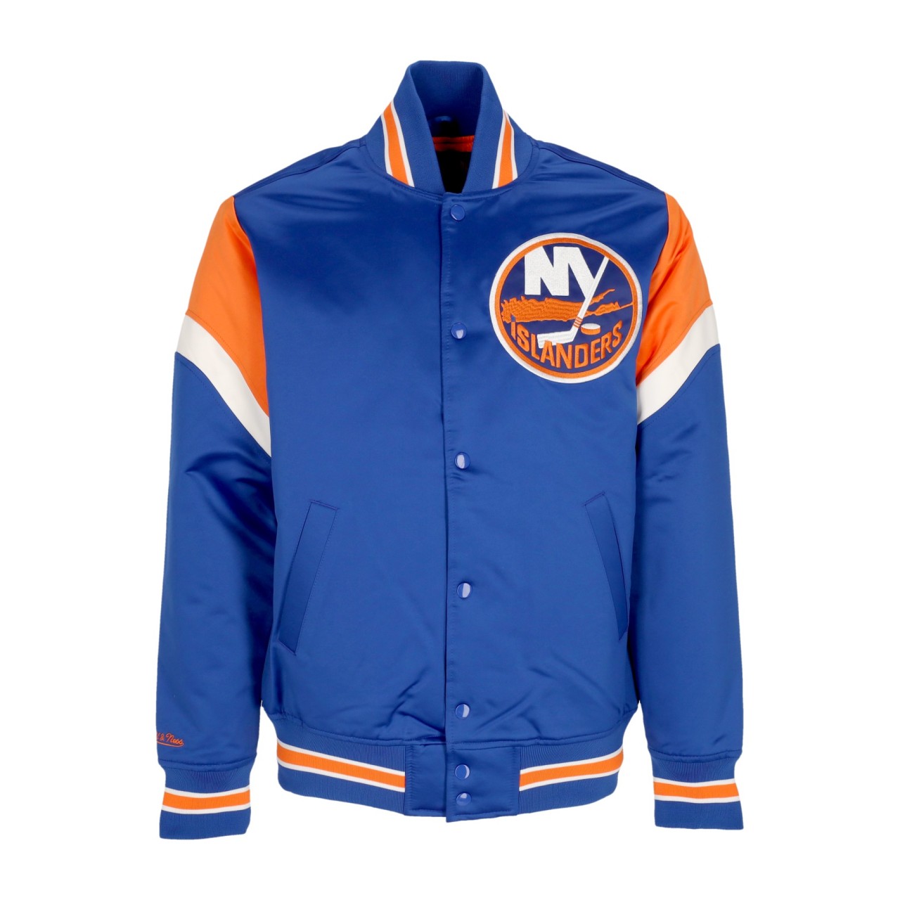 MITCHELL & NESS NHL HEAVYWEIGHT SATIN JACKET NEYISL OJBF5516-NYIYYPPPROYA