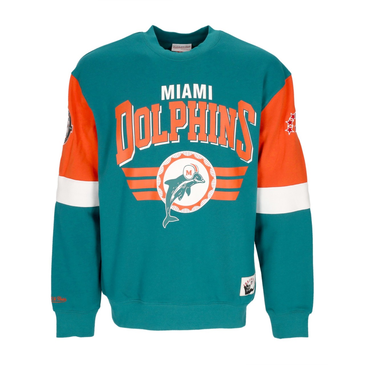 MITCHELL & NESS NFL ALL OVER CREW 3.0 MIADOL FCPO5512-MDOYYPPPDLBL