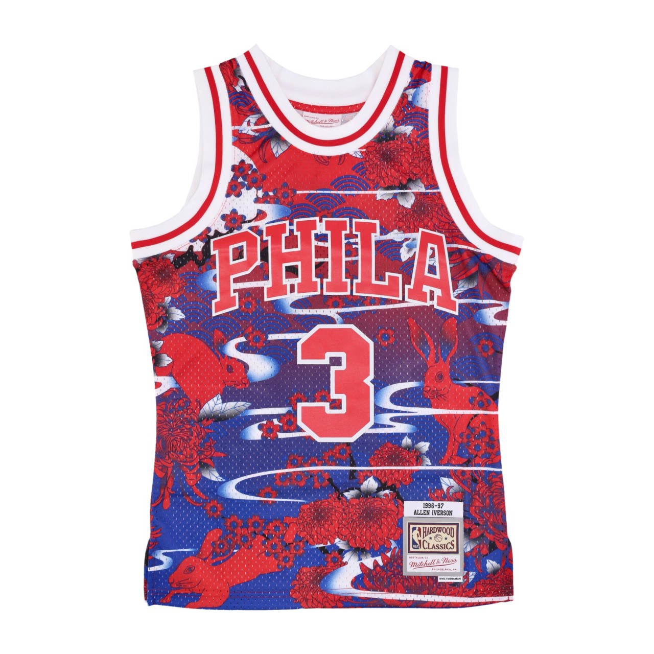 MITCHELL & NESS NBA AH SWINGMAN JERSEY 5.0 HARDWOOD CLASSICS 1996 NO 3 ALLEN IVERSON PHI76E SMJY5182-P7696AIVRDRY