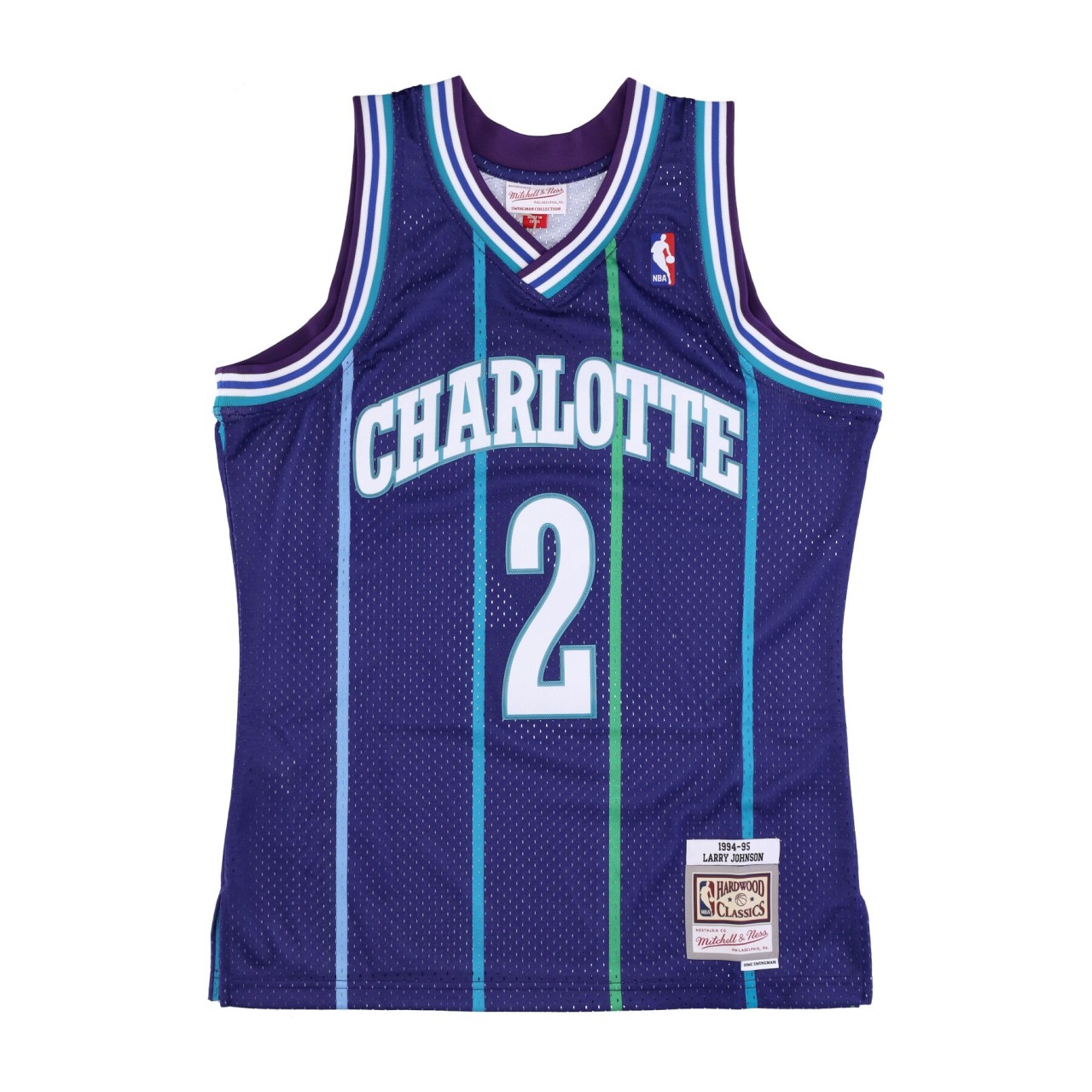 MITCHELL & NESS NBA SWINGMAN JERSEY HARDWOOD CLASSICS NO 2 LARRY JOHNSON 1994-95 CHAHOR SMJYAC18008-CHOPURP94LJO