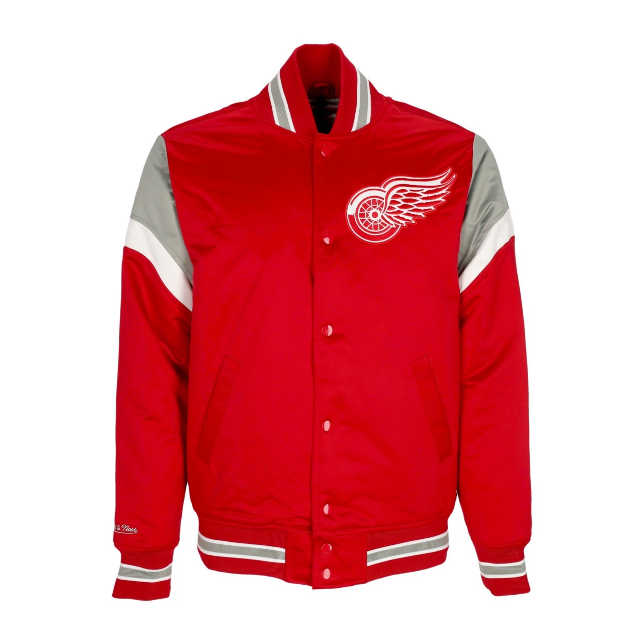 MITCHELL & NESS NHL HEAVYWEIGHT SATIN JACKET DETRED OJBF5516-DRWYYPPPSCAR