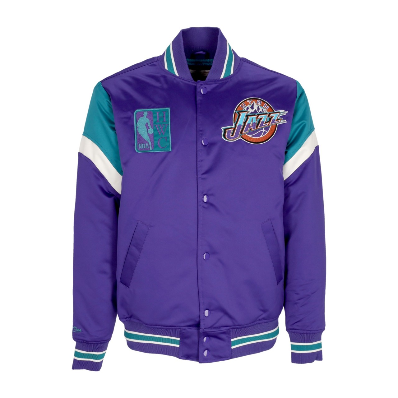 MITCHELL & NESS NBA HEAVYWEIGHT SATIN JACKET UTAJAZ OJBF5516-UJAYYPPPPURP