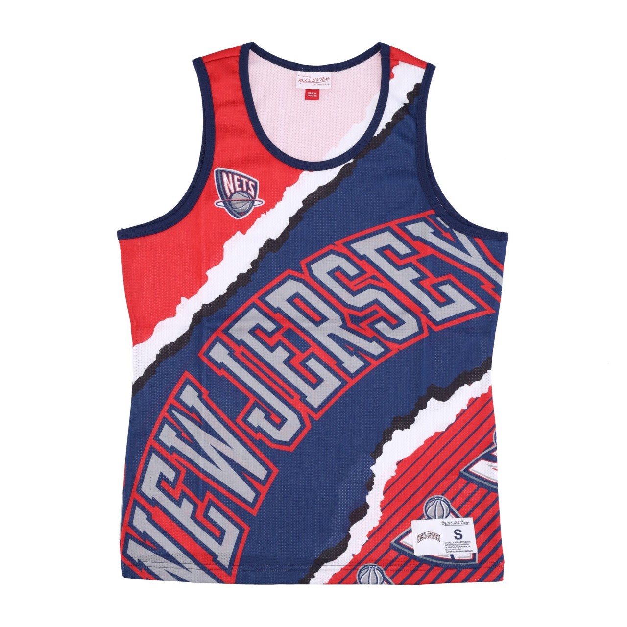 MITCHELL & NESS NBA JUMBOTRON 2.0 MESH TANK HARDWOOD CLASSICS NEJNET TMTK1232-NJNYYPPPNYRD