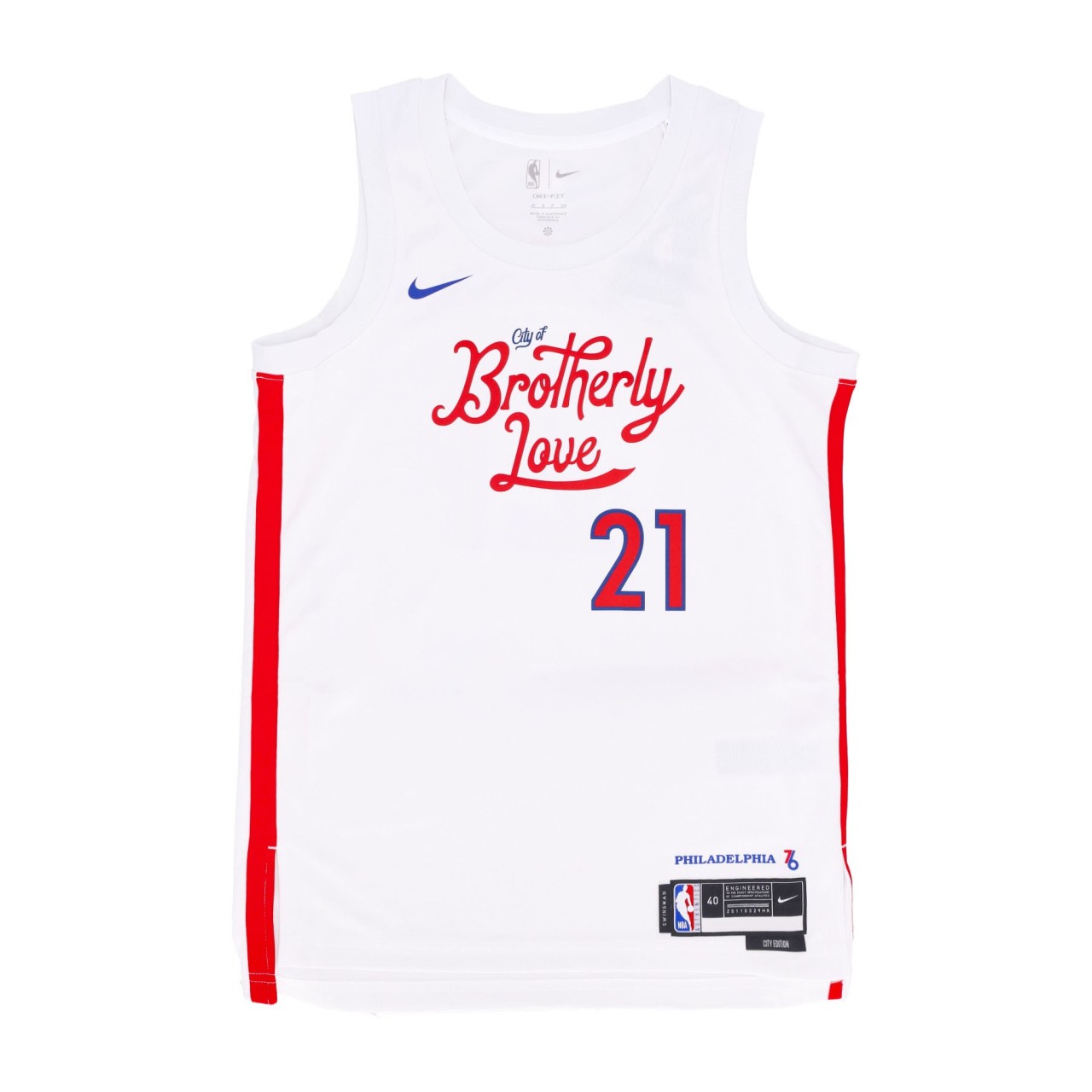 NIKE NBA NBA CITY EDITION 22 DRI-FIT SWINGMAN JERSEY NO 21 JOEL EMBIID PHI76E DO9606-101