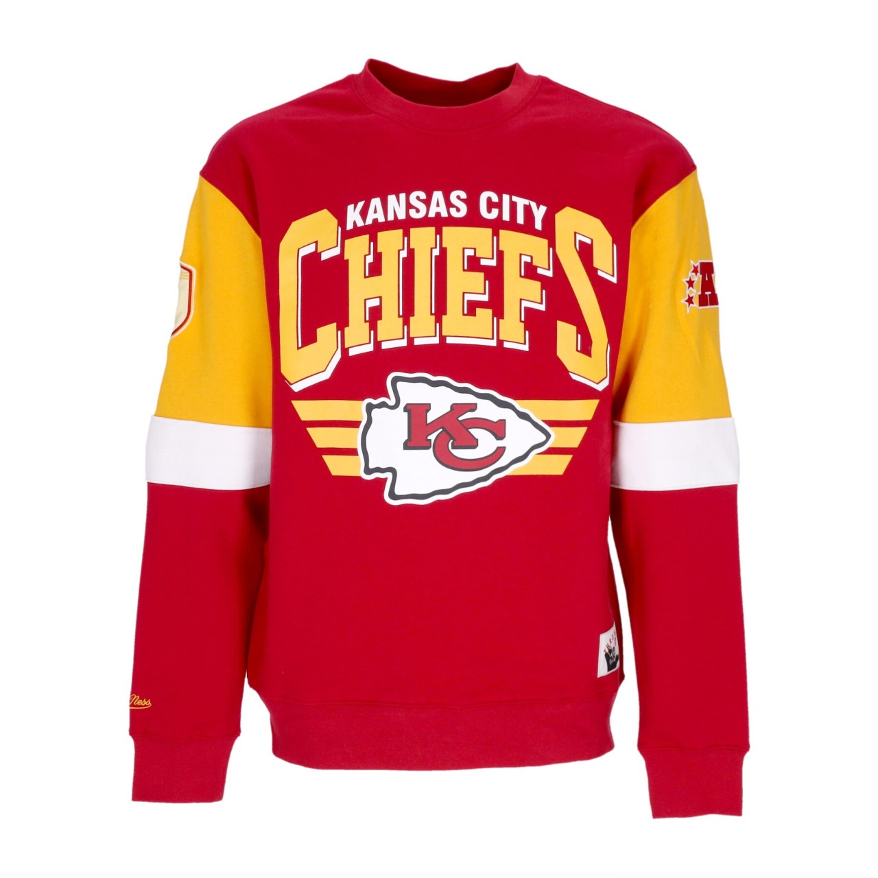 MITCHELL & NESS NFL ALL OVER CREW 3.0 KANCHI FCPO5512-KCCYYPPPSCAR