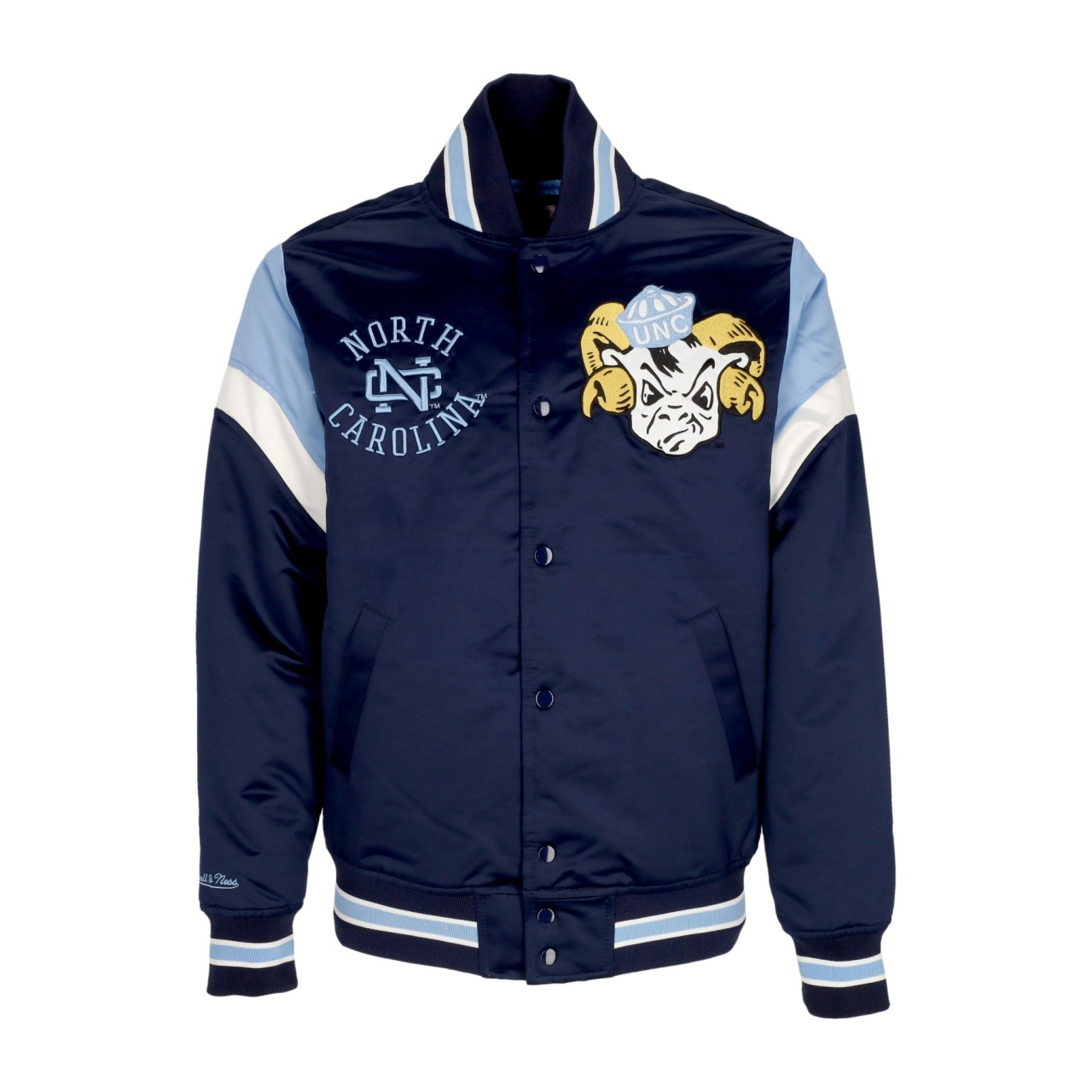 MITCHELL & NESS NCAA HEAVYWEIGHT SATIN JACKET UNCHEE OJBF5516-UNCYYPPPLTBL