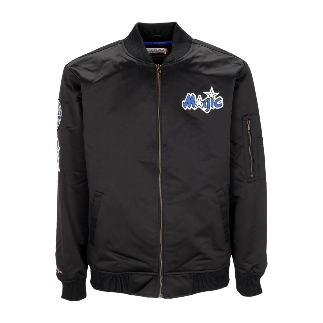 MITCHELL & NESS NBA LIGHTWEIGHT SATIN BOMBER ORLMAG SJKT6599-OMAYYPPPBLCK