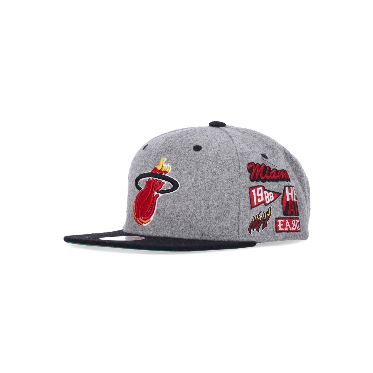 MITCHELL & NESS NBA MELTON PATCH SNAPBACK HARDWOOD CLASSICS MIAHEA HHSS4786-MHEYYPPPGREY