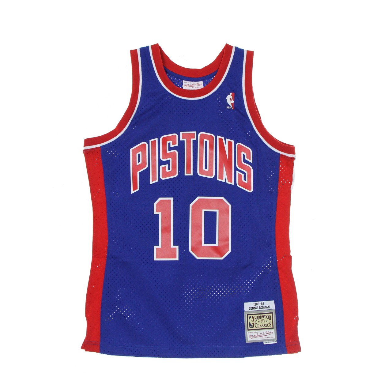 MITCHELL & NESS NBA SWINGMAN JERSEY HARDWOOD CLASSICS NO 10 DENNIS RODMAN 1988-89 DETPIS ROAD SMJYGS18162-DPIROYA88DRD