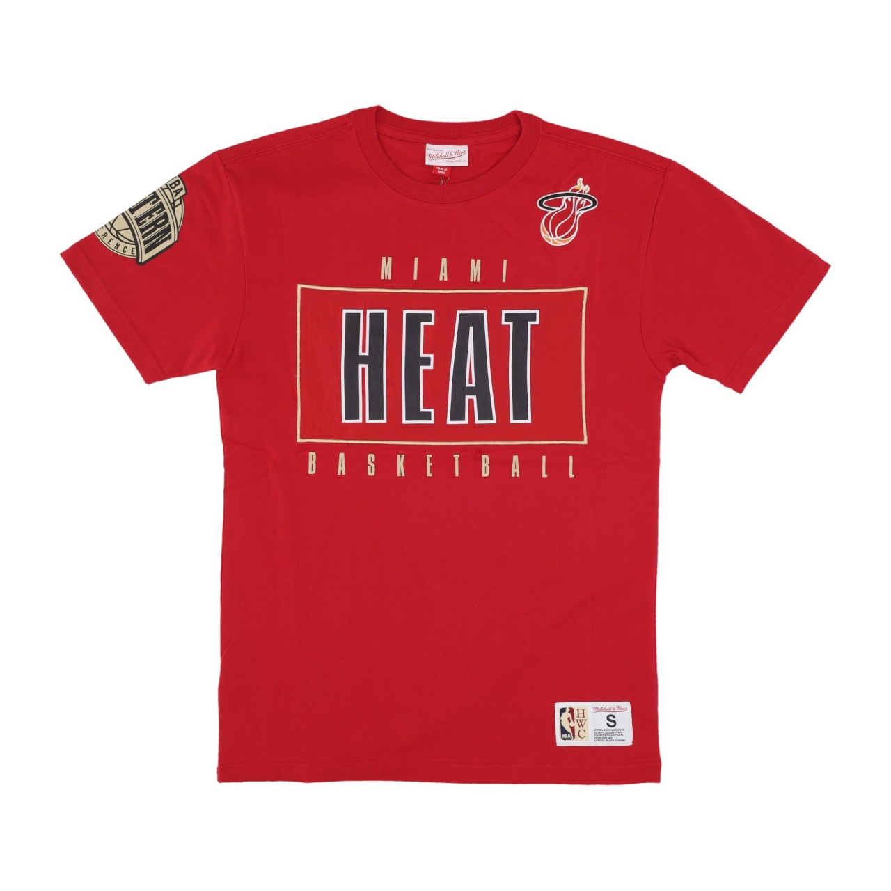 MITCHELL & NESS NBA TEAM OG 2.0 PREMIUM VINTAGE LOGO TEE MIAHEA TCRW7096-MHEYYPPPSCAR