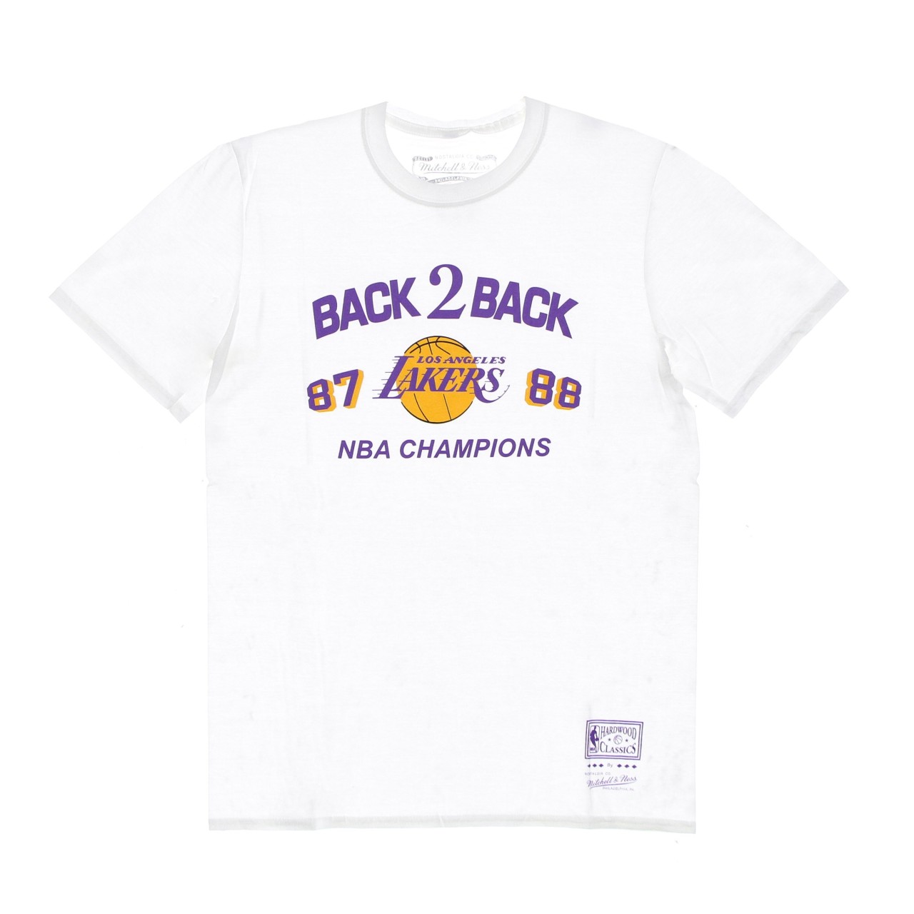 MITCHELL & NESS NBA BACK 2 BACK TEE HARDWOOD CLASSICS LOSLAK TCRWINTL127-LALLDWHIT