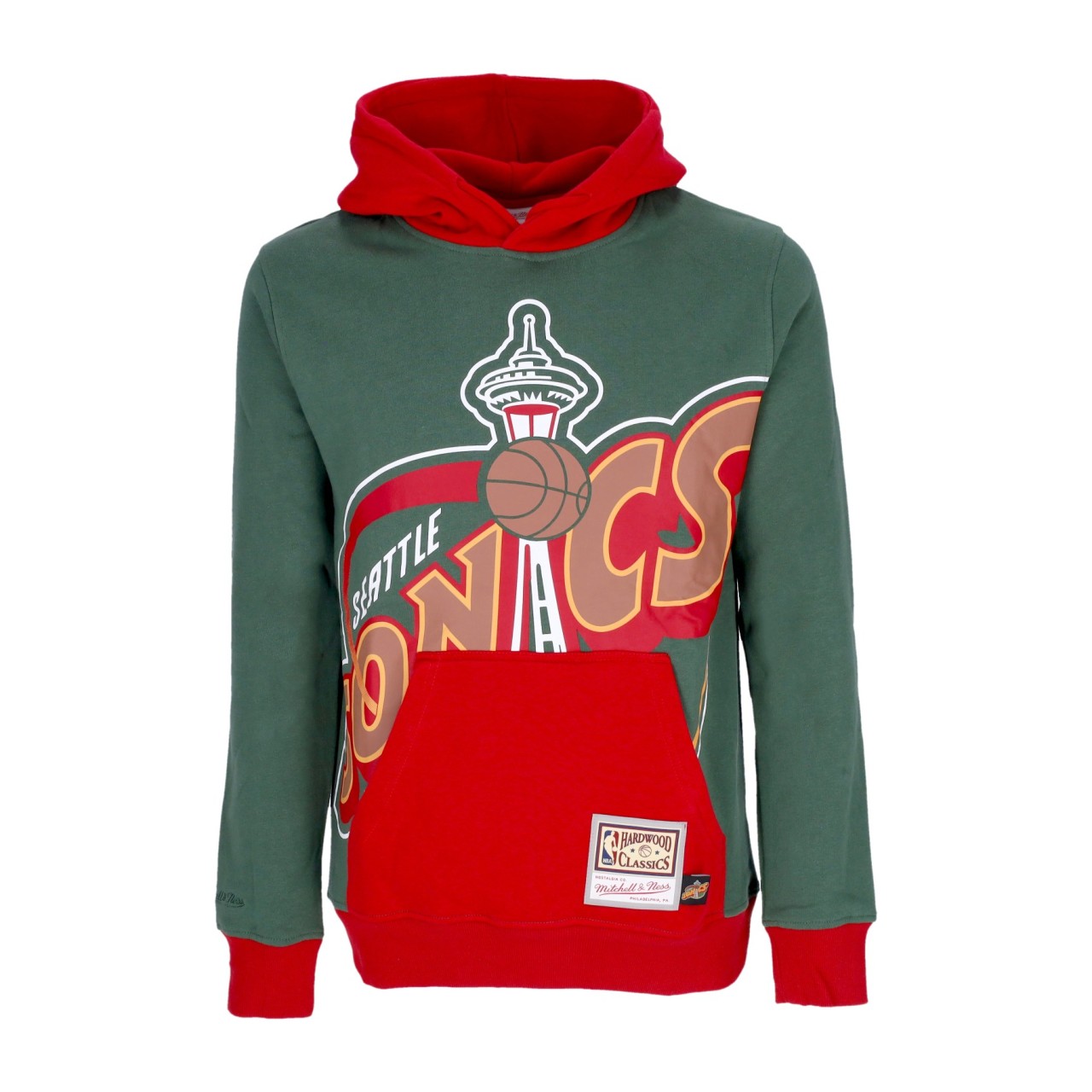 MITCHELL & NESS NBA BIG FACE HOODIE 5.0 HARDWOOD CLASSICS SEASUP FPHD4352-SSUYYPPPGREN