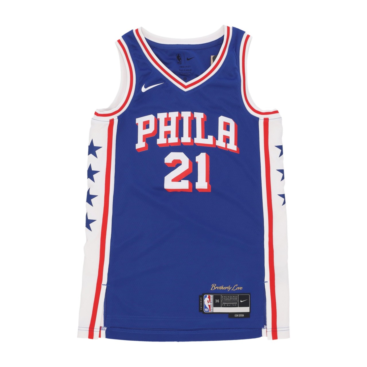 NIKE NBA NBA ICON 23 DRI-FIT SWINGMAN JERSEY NO 21 JOEL EMBIID PHI76E DX8620-401