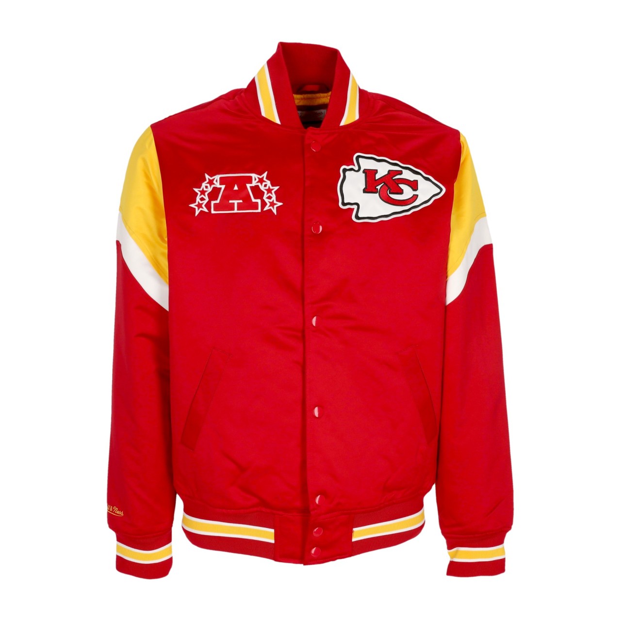 MITCHELL & NESS NFL HEAVYWEIGHT SATIN JACKET KANCHI OJBF5516-KCCYYPPPSCAR