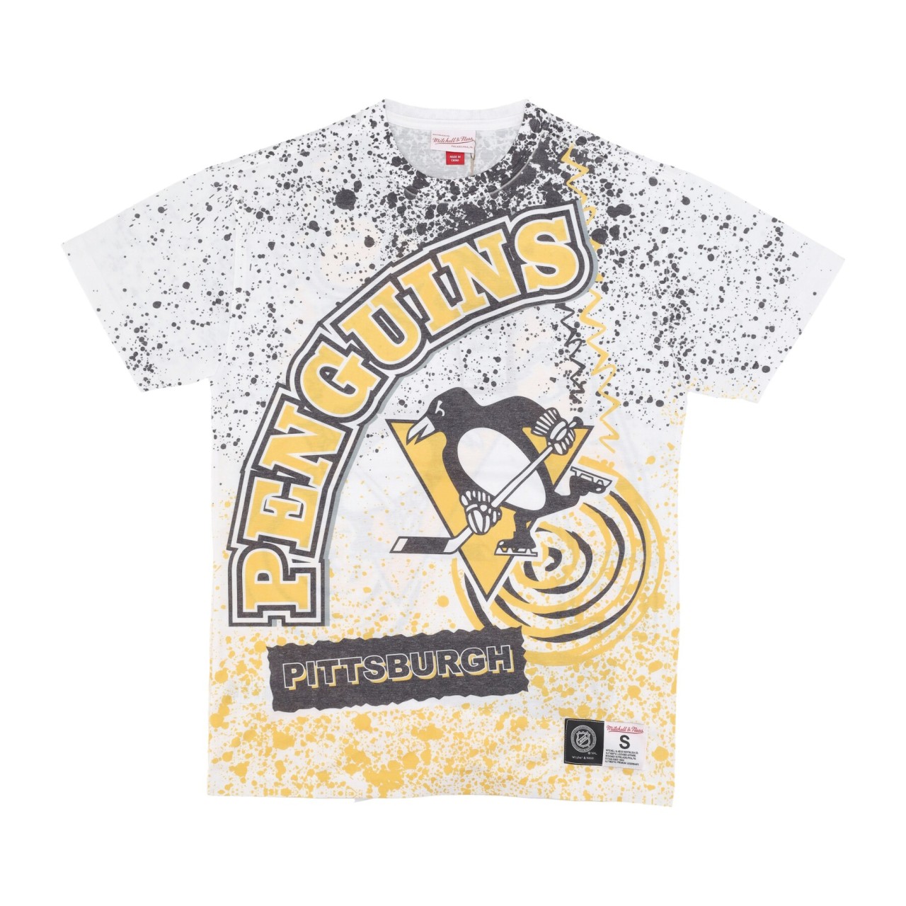 MITCHELL & NESS NHL TEAM BURST SUBLIMATED TEE PITPEN TCRW5942-PPEYYPPPWHIT