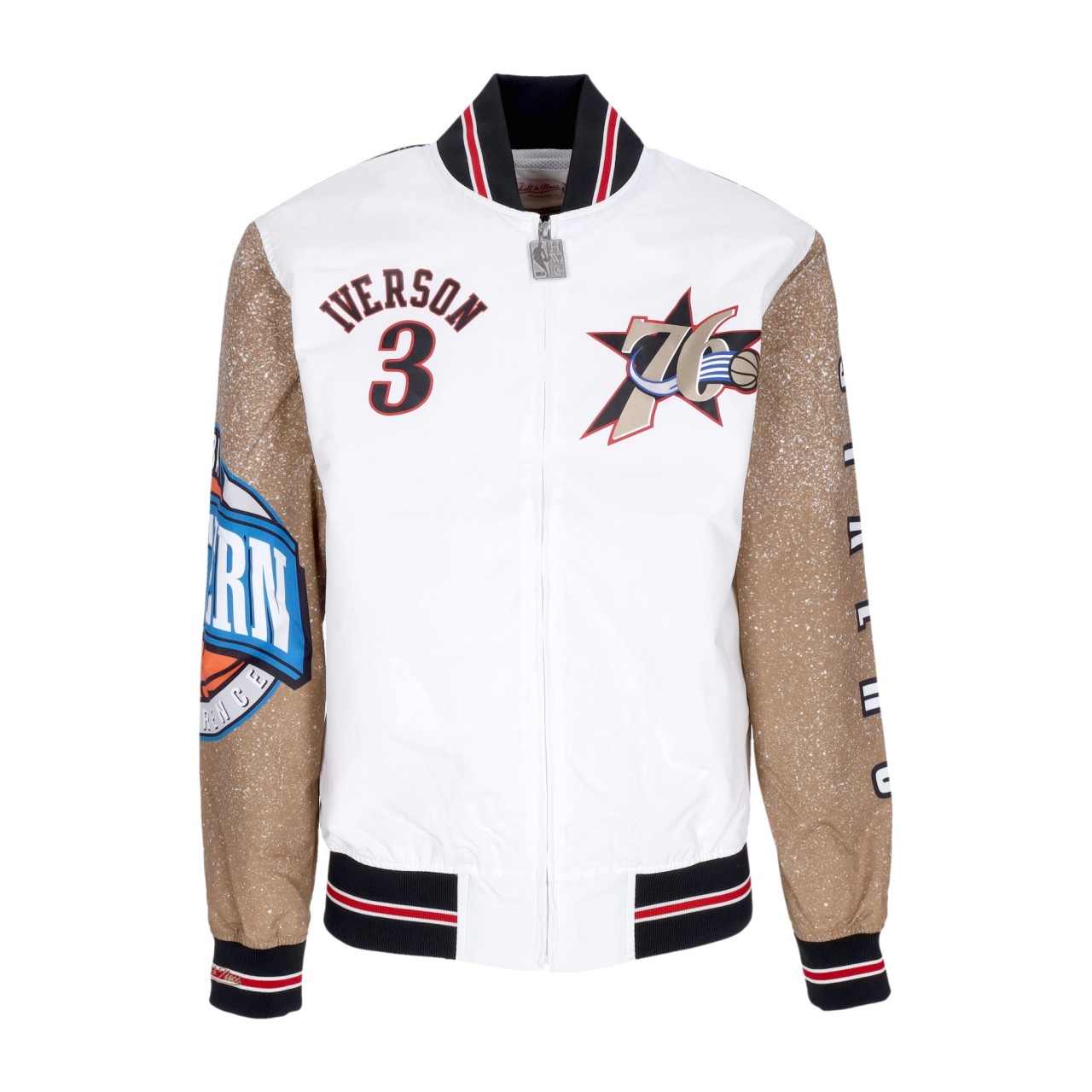 MITCHELL & NESS NBA BURST WARM UP JACKET NO 3 ALLEN IVERSON PHI76E OJZP5510-P76YYAIVMTWH