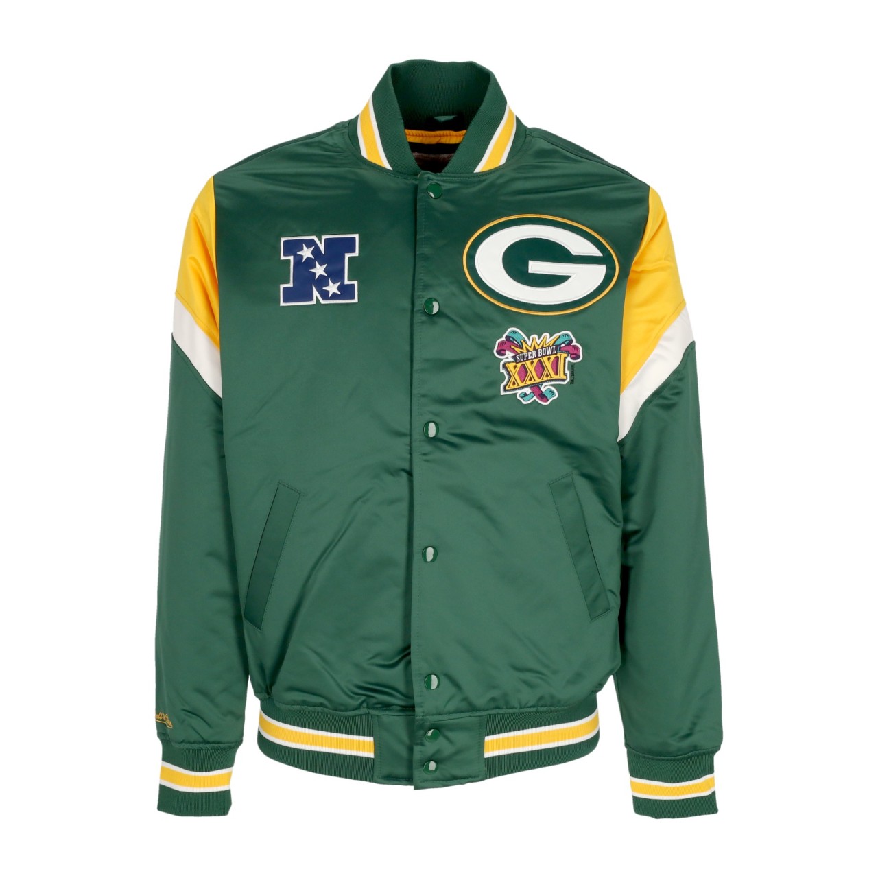 MITCHELL & NESS NFL HEAVYWEIGHT SATIN JACKET GREPAC OJBF5516-GBPYYPPPBUGN