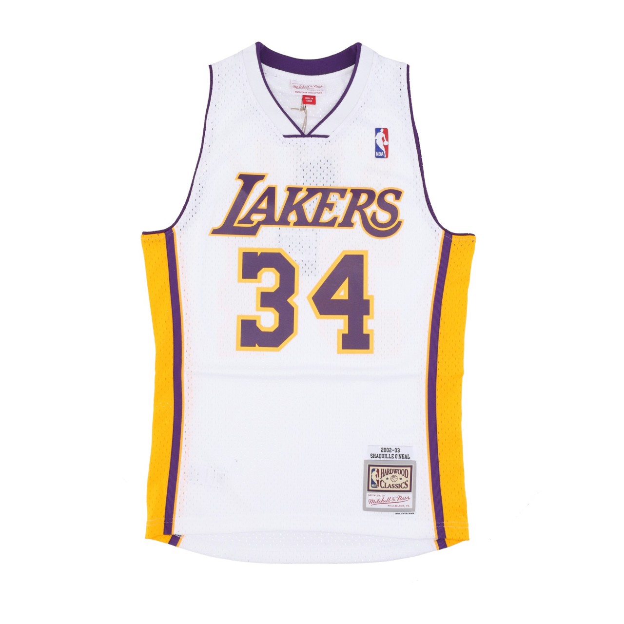 MITCHELL & NESS NBA ALTERNATE JERSEY HARDWOOD CLASSICS NO 34 SHAQUILLE O&#039;NEAL 2002-03 LOSLAK SMJY4442-LAL02SONWHIT