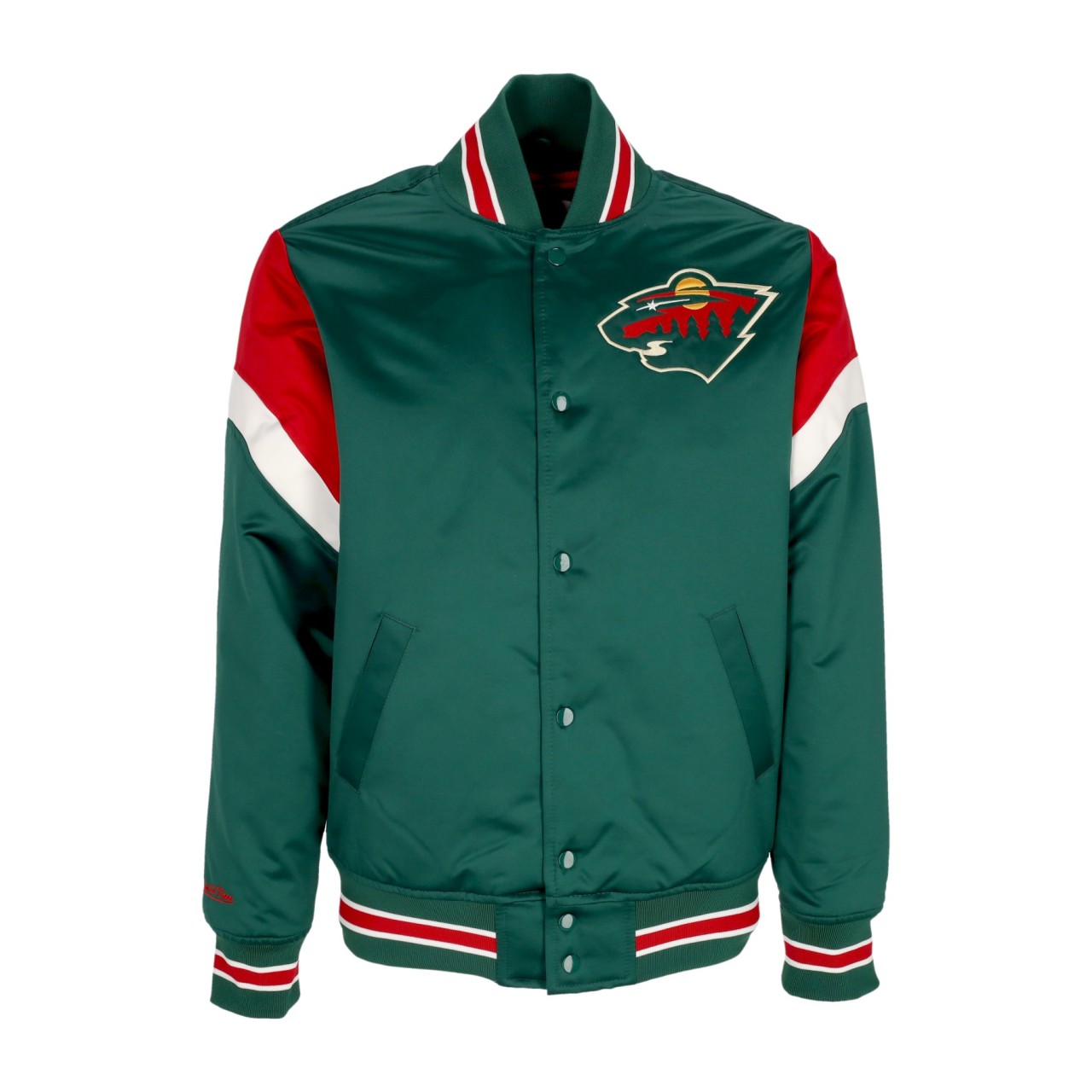 MITCHELL & NESS NHL HEAVYWEIGHT SATIN JACKET MINWIL OJBF5516-MWIYYPPPDKGN