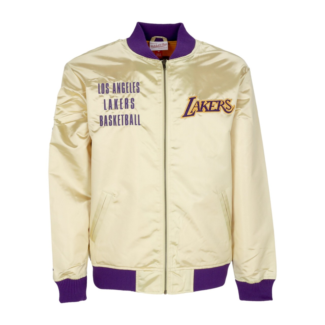 MITCHELL & NESS NBA TEAM OG 2.0 LIGHTWEIGHT SATIN JACKET VINTAGE LOGO LOSLAK OJZP7094-LALYYPPPGOLD