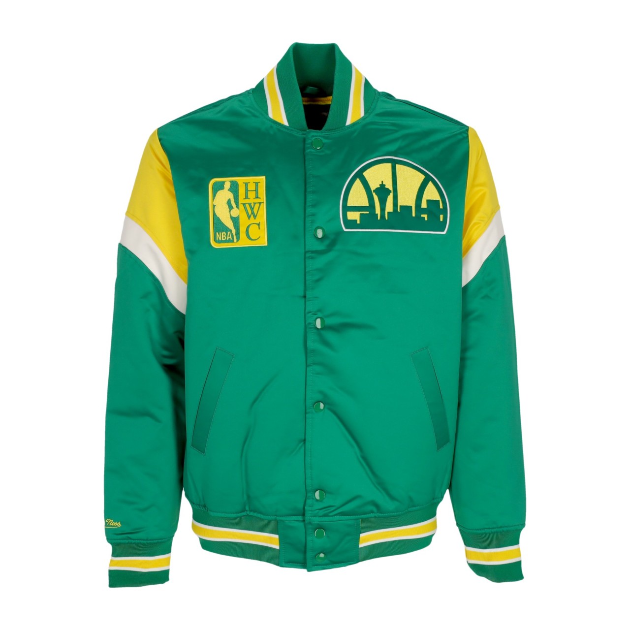 MITCHELL & NESS NBA HEAVYWEIGHT SATIN JACKET SEASUP OJBF5516-SSUYYPPPKYGN